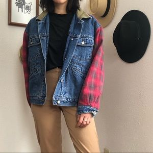 Vintage Plaid Jean Trucker Jacket